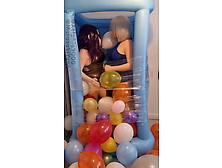 Xelphie And Yuna In The Balloon Chamber (Contains Popping)