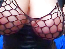 Arab Girl In Fishnet Shows Her Big Tits And Ass