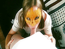 Girlfriend Put On A Mask,  Sucked And Gave Herself To Fuck