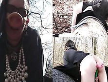 Mom Piggy Masturbates Outdoors