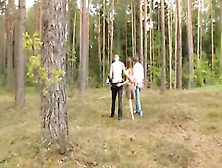 Amateur Serbian Threesome In The Forest