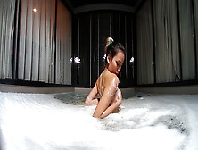 Big Foam Bathing With An Asian Model - Vrpussyvision