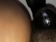 Hairy Fat Pussy Ebony Creaming On 9” Bbc