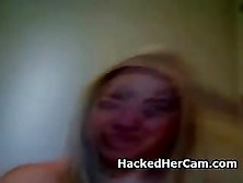 Blonde Amateur Putting On A Show At Hacked Web Camera