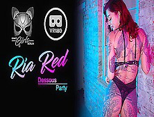 Ria Red - Dessous Party; Alt-Girl Solo Striptease