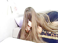 Fantastic Long Haired Playing With Hairbrush Long Hair