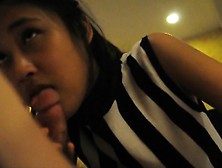 Asian Teen Lass Blowing Her Bf's Hard Cock