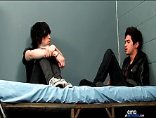 Smooth Emo Twinks Kiss Lustily In Bed
