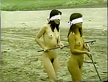 Japanese Nude Girls Splitting A Watermelon With A Stick While Blindfolded