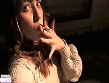 Seductive Vixen Enjoys A Sensual Smoke In The Evening (Fetish / Kink)