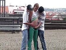 Risky Public Teen Orgy At A Railway Station