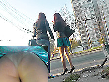 Couple Of Ardent Girls Participates In Upskirt Videos