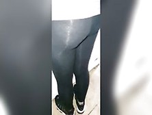 Step Cougar Inside Shiny Pants Satisfy Step Son Fucking Him Until Cum Flood Out From Vagina