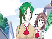 Dashing Schoolgirl With Green Hair Gives Head And Fucks For The First Time