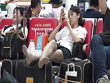 Candid Chinese Girl In Pantyhose