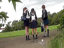 Asian Schoolgirls Urinate