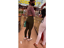 Hispanic Teeny Candid Booty At Grocery Store.
