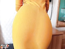 Babe Deepthroat And Cowgirl On Dick In Yellow Dress And Torn Tights