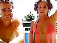 Hacked Swimmingpool Webcam Couple Playing With Each Other Part 02