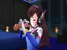 3D Hentai D. Va Jerks Off Your Cock In The Penthouse