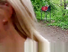 Blonde Eurobabe Nailed In The Park For A Chunk Of Money