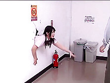Japanese Girl Trapped In Wall