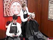 Horny Gays Fisting At The Barber Shop