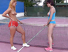 Babes Play Tennis Before Having A Blast Licking Each Other's Cunts