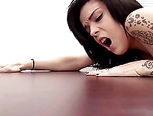 Katrina Bends Over A Table For A Nice Pounding Experience