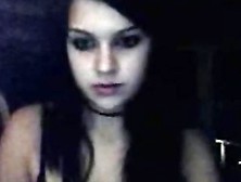 Pretty Emo Brunette Stripteasing On Webcam