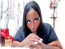 African Bbw Face Fucks Self With Toy (Snippet)