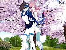 Garie Tûmân And Maria Cadenzavna Eve Have Intense Futanari Sex - Symphogear Anime Three