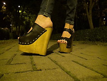I Tempt In Public With My Feet In High Wedges