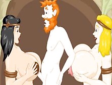 Voluptuous Cartoon Babes With Big Tits And Asses Dominate And Fuck A Skinny Guy