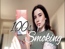 Hot Tattooed Model Smokes Marboro Red 100S