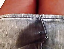 Peeing In Jean Skirt