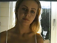 I Film The Blonde Simona With The Phone,  An Exhibitionist Girl With Swollen Boobs While She Fucks A Big Cock