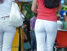 Two Ladies With Sexy Asses Walking Down The Street