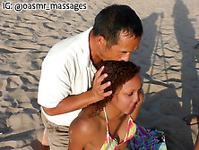 Ebony Beach Rubdown (Boobs & Titties Massaged)