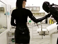 Perverted Mistress Is Playing With Tied-Up Gimp's Cock And Balls