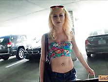 Non-Professional Blondie Legal Age Teenager Stacie Andrews Pounded In A Car