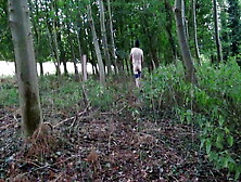 Wearing Very Baggy Underwear Outdoors In The Woods To Naked