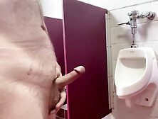 Naked In Public University Bathroom Peeing And Walking Naked Then Cumming!