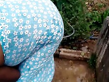 Busty Indian Stepmom Soaping Outdoors