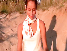 Super Hot Euro Chick On The Hot Sand