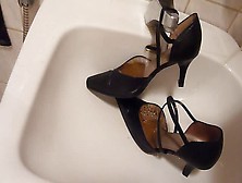 Piss In Wifes Black Strappy High Heels