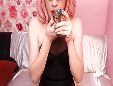 Pretty Crossdresser Plays And Pops