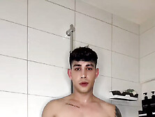 Young Boy With 8 Inch Jerking While Bathing
