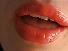 Closeup Dirty Talk Red Lips