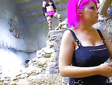 Fat Breasts,  Pinkish Hair And Tattoos All Over. Mp4